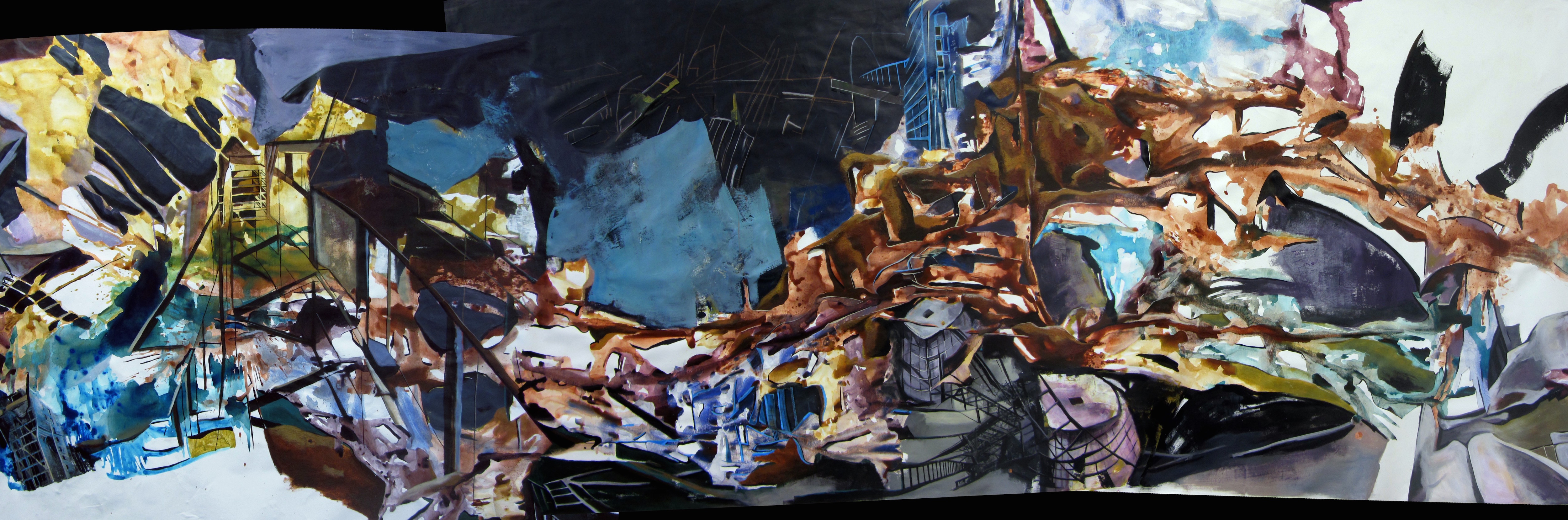 Panorama #26, acrylic on canvas, 56x172 inches, 2013