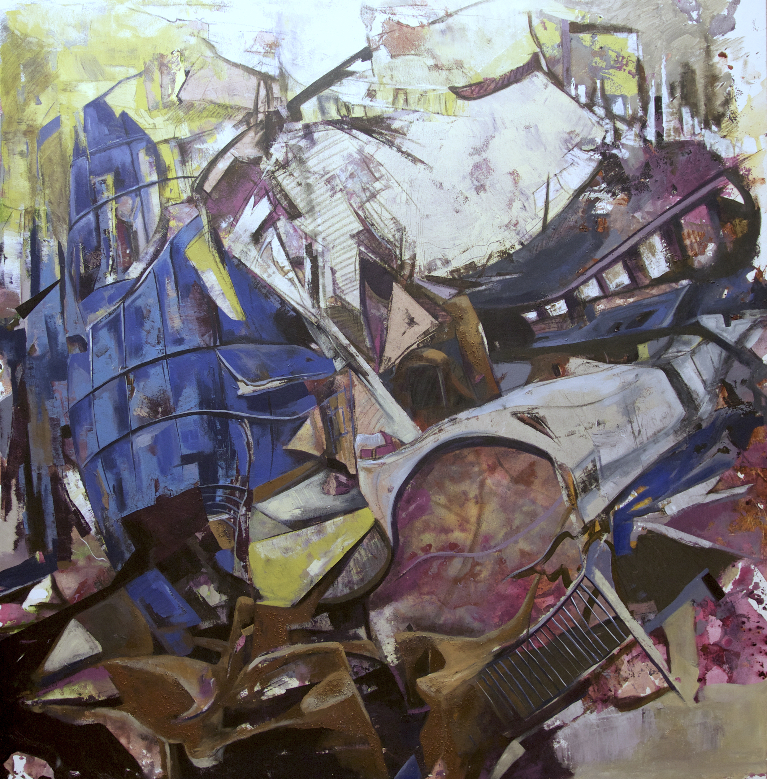City #58, acrylic on canvas, 73x68 inches, 2013