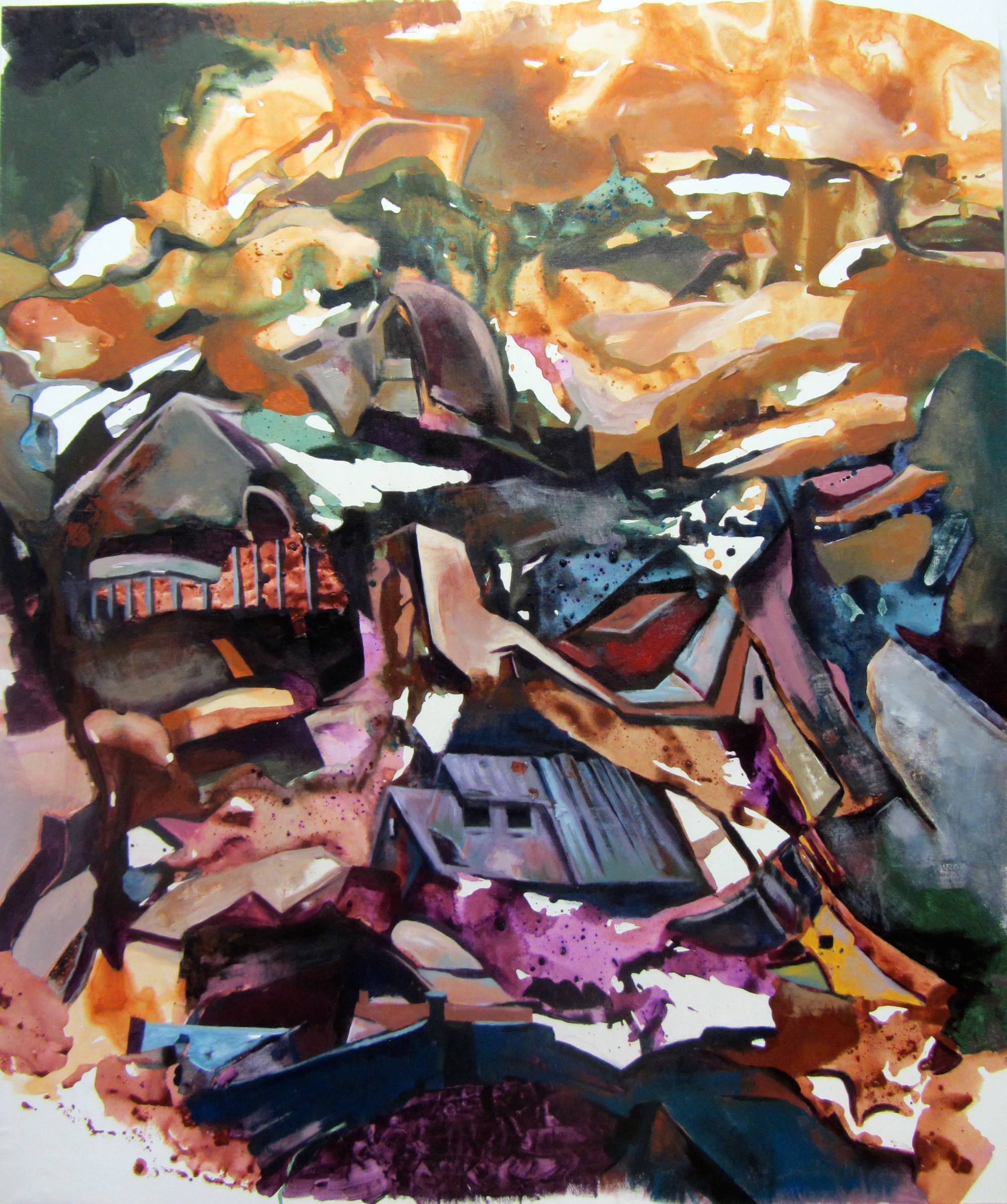 Park City, Light and Shadow, acrylic on canvas , 54x45 inches, 2012