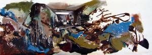 Panorama #31, mixed media on canvas, 21x57 inches, 2012