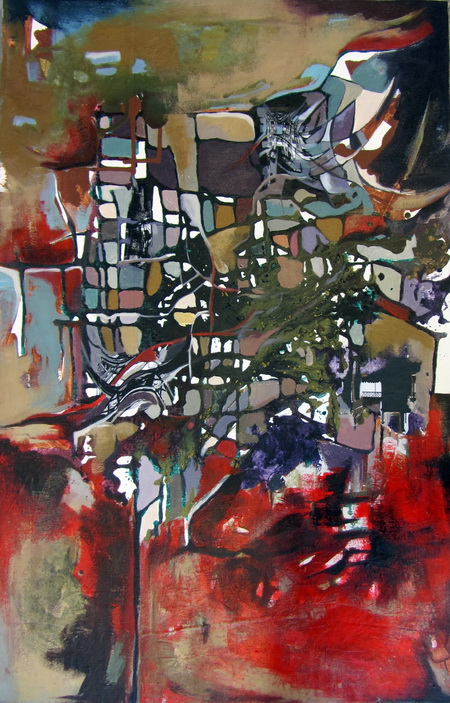 Mapping, acrylic on canvas, 48x30 inches, 2012