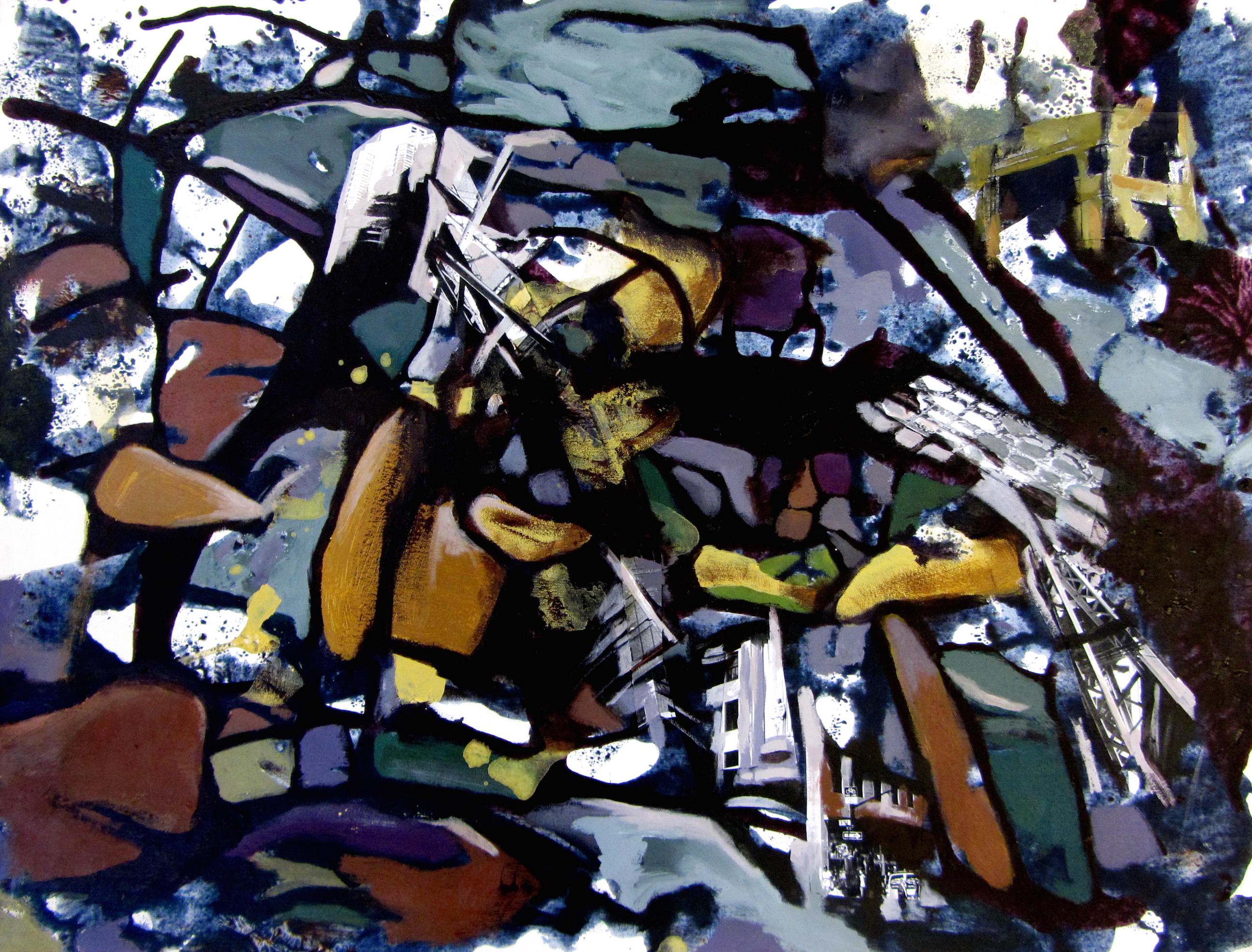 Rubble, mixed media on canvas, 18x23 inches, 2011