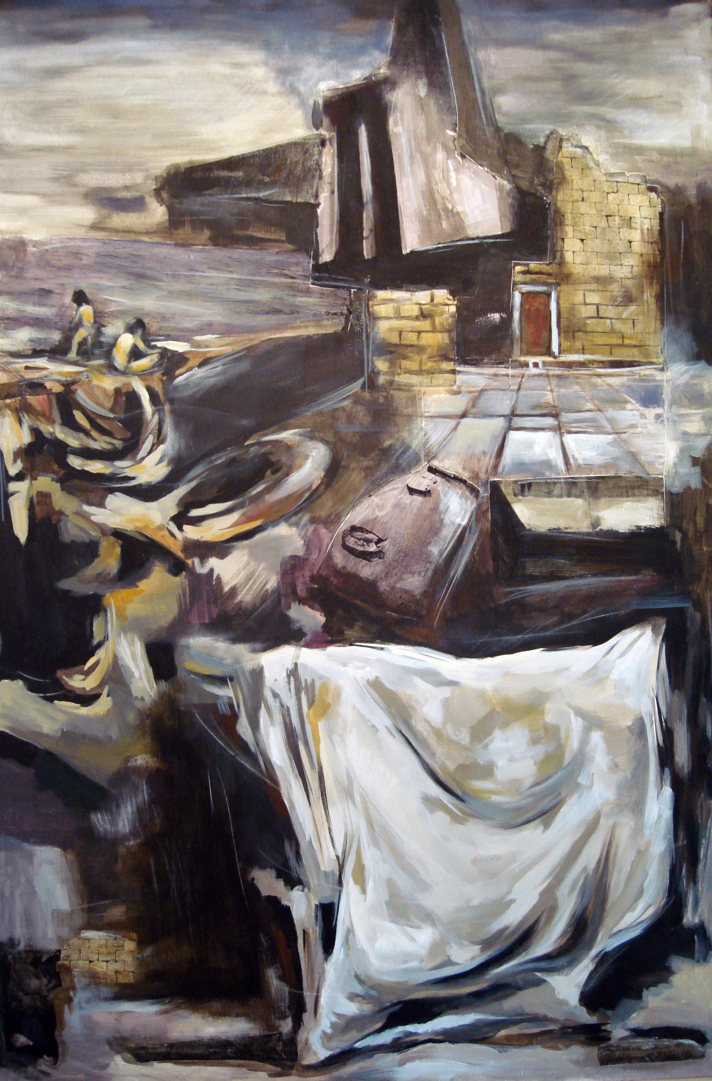 Far-Away, mixed media on canvas, 47x31 inches, 2008