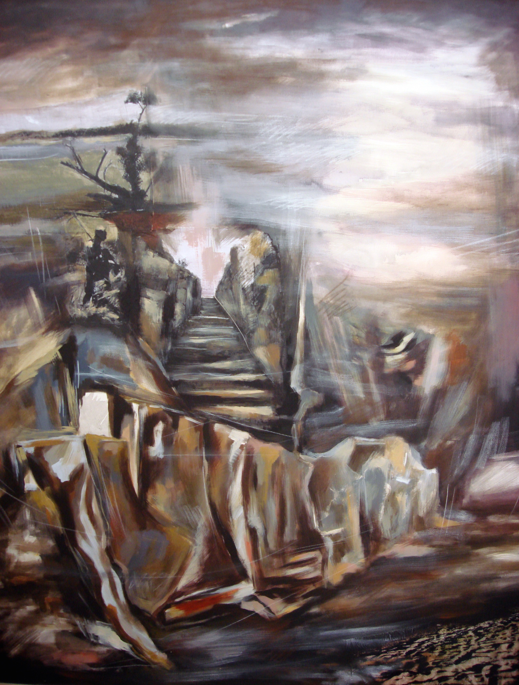 Untitled, mixed media on canvas, 55x47 inches, 2008