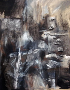 Untitled, acrylic & pastel on paper, 39x31 inches, 2009