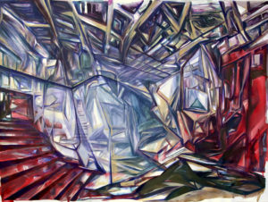 Interior, acrylic on canvas, 72x96 inches, 2016