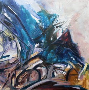The Thirty Three Bridge, acrylic on canvas, 36x36 inches, 2018