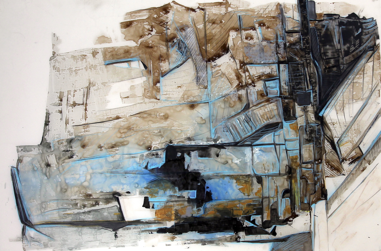 Mapping #36, acrylic on mylar, 23 7/8 x 36 inches, 2015