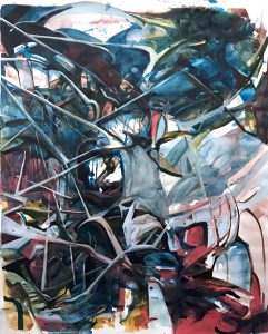 View of the Garden, acrylic on canvas, 68x56 inches, 2018