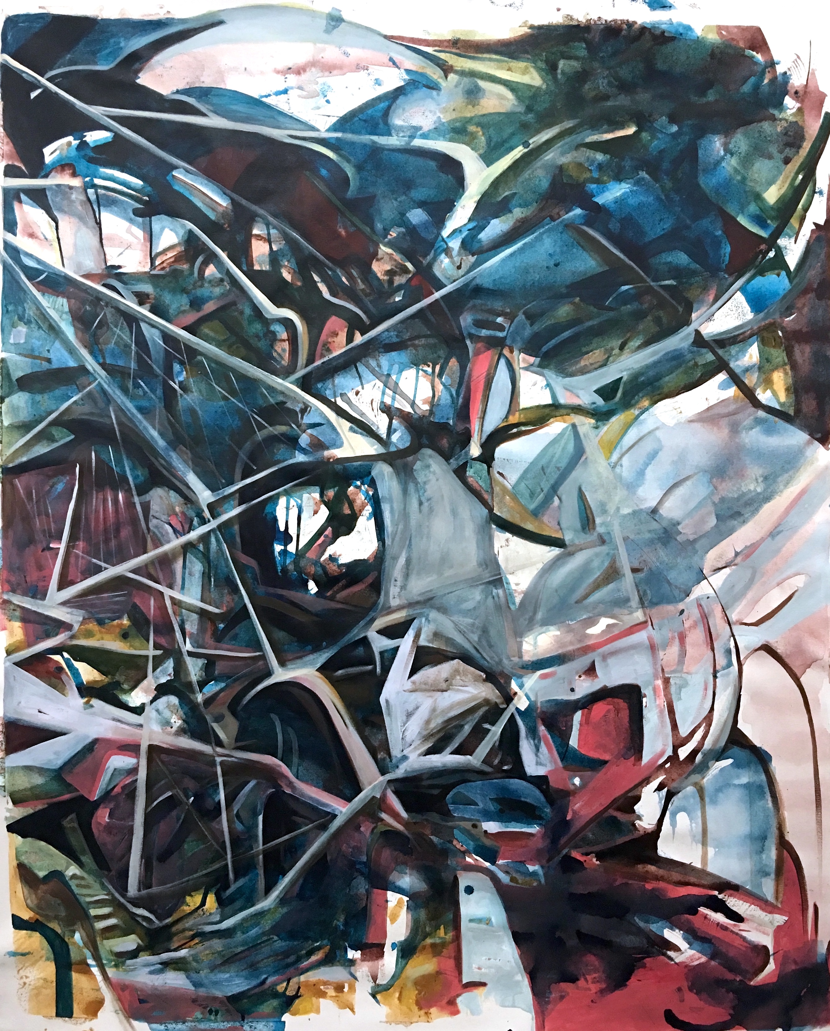 View of the Garden, acrylic on canvas, 68x56 inches, 2018