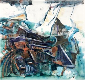 Untitled, acrylic on mylar, 40x42 inches, 2019