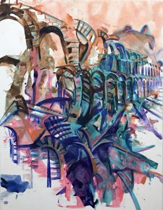 Cuba to Spain, acrylic on canvas, 56x43 inches, 2019