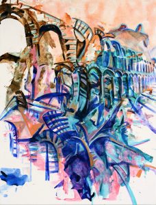 Cuba to Spain, acrylic on canvas, 56x43 inches, 2019