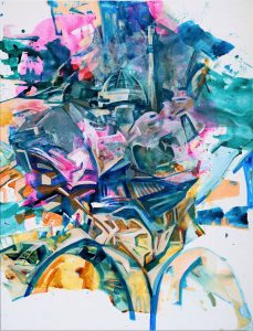 Homeland after Twenty-Five Years, acrylic on canvas, 56x43 inches, 2019