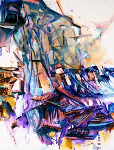 Memories of Seoul, acrylic on canvas, 56x43 inches, 2019