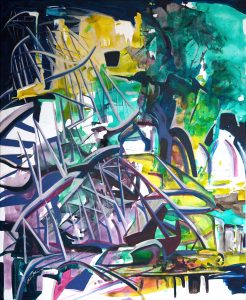 Tatlin's Tower, Acrylic on Canvas, 68x56 inches, 2018