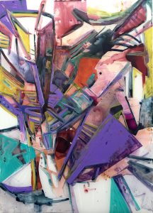 Interior, acrylic on mylar, 50x36 inches, 2020