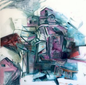 Wassaic, acrylic on mylar, 36x36 inches, 2020